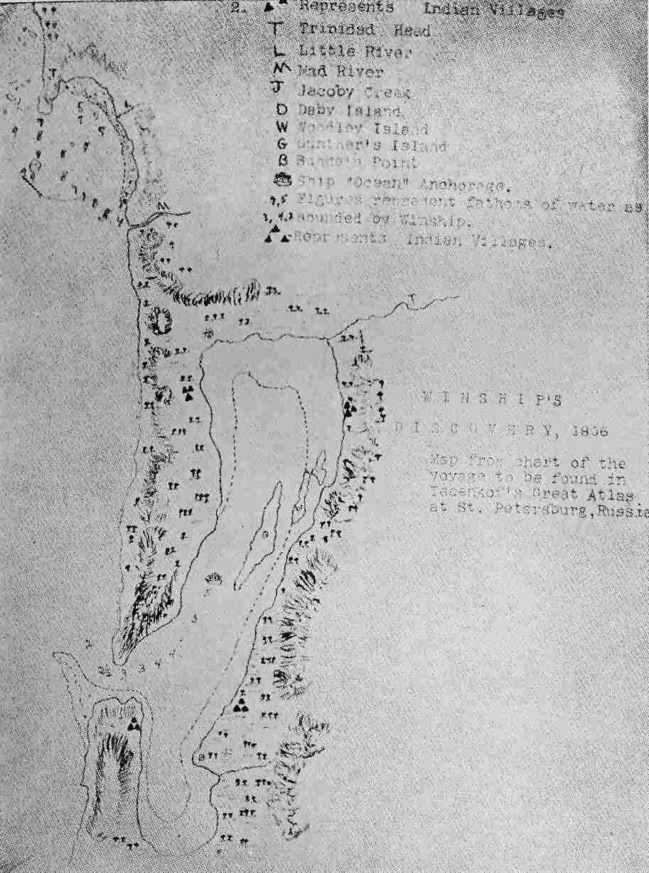 Humboldt Bay--from Russian Atlas the Hidden Harbor--thrice Discovered Winship, 1806. Gregg, 1849. Ottinger, 1850. 