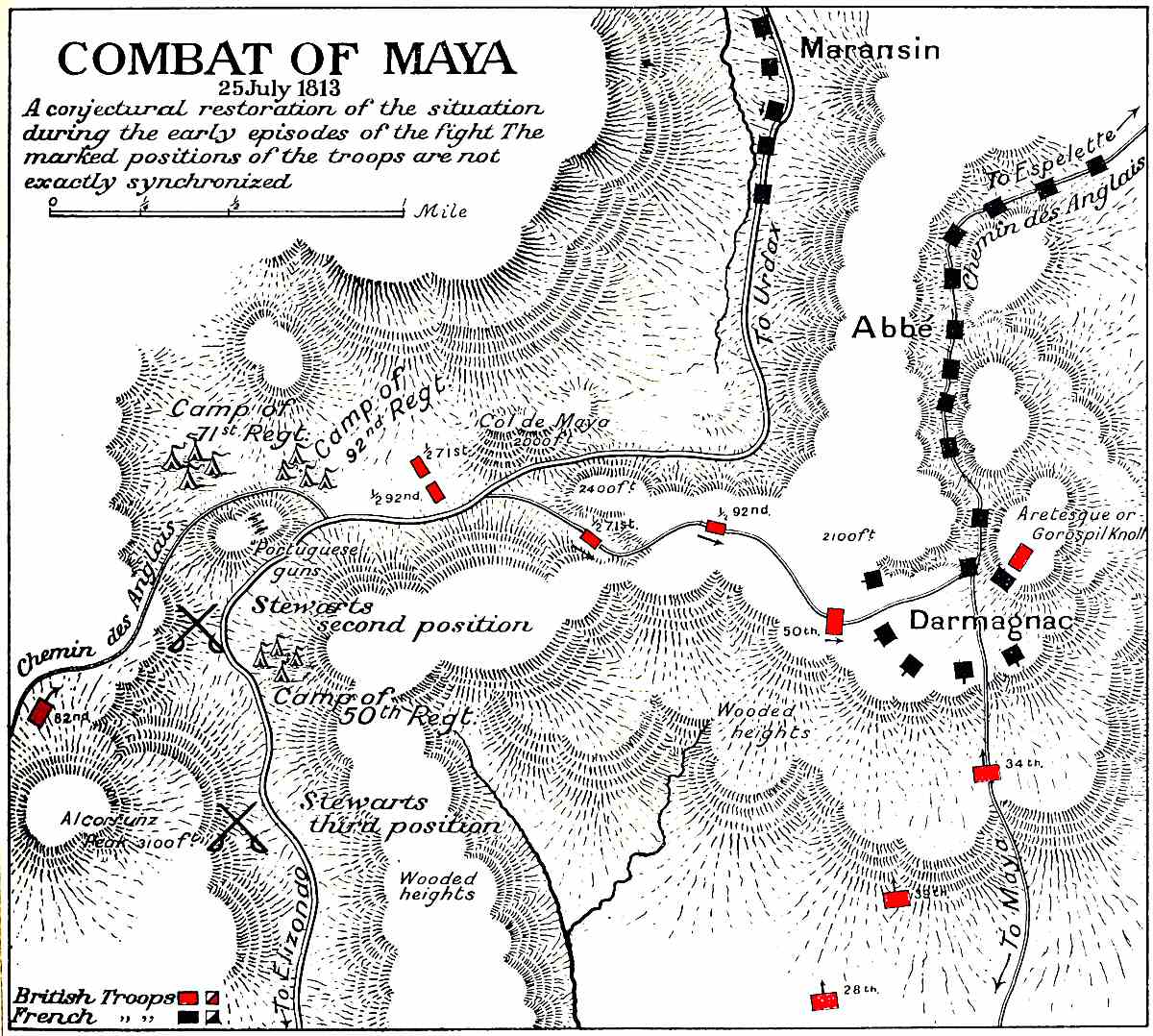 Plan of the Combat of Maya