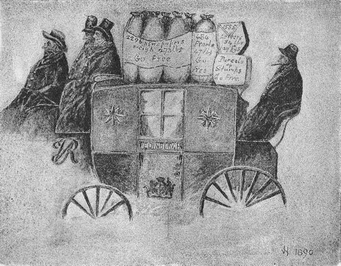 ANALYSIS OF THE LONDON TO EDINBURGH MAIL OF THE 2d MARCH After a print lent by Lady Cole from the collection of the late Sir Henry Cole, K.C.B.