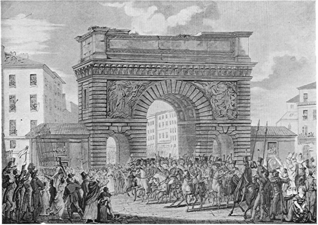 THE ENTRY OF THE ALLIES INTO PARIS BY THE PORTE ST. MARTIN,MARCH 31, 1814. Entry of the Allies into Paris by the Porte St. Martin, March 31, 1814.