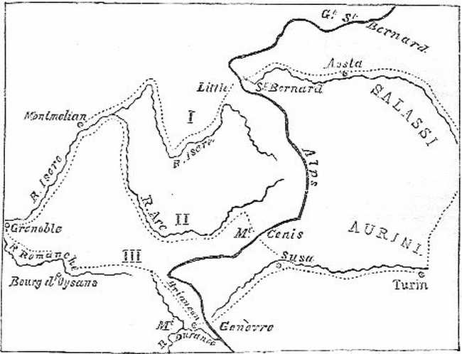 Route of Hannibal. (See p. 90.) Route of Hannibal. (See p. 90.)