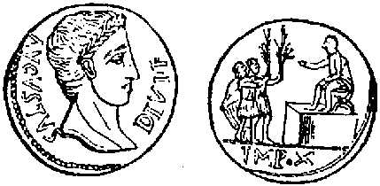 Aureus of Augustus Caesar. Aureus of Augustus Caesar.