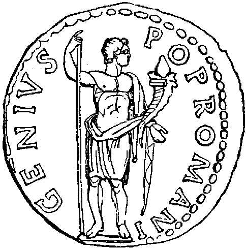 Reverse of a brass Coin of Antoninus Pius. Reverse of a brass Coin of Antoninus Pius.