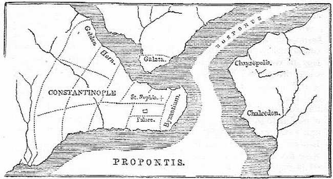 Map of Constantinople. Map of Constantinople.
