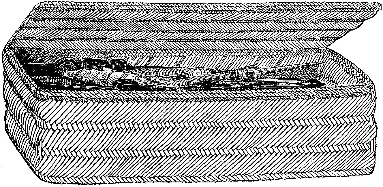 Fig. 299. Peruvian work basket of reeds, with strongly relieved ridges