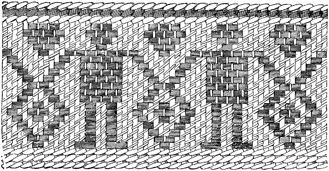 Fig. 341. Conventional human figures from an ancient Peruvian basket