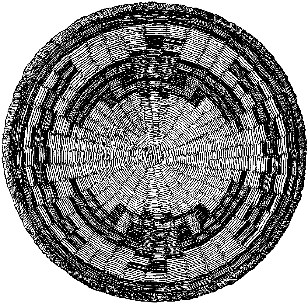 Fig. 347. Figure of a bird woven in interlaced wicker at one side of the center