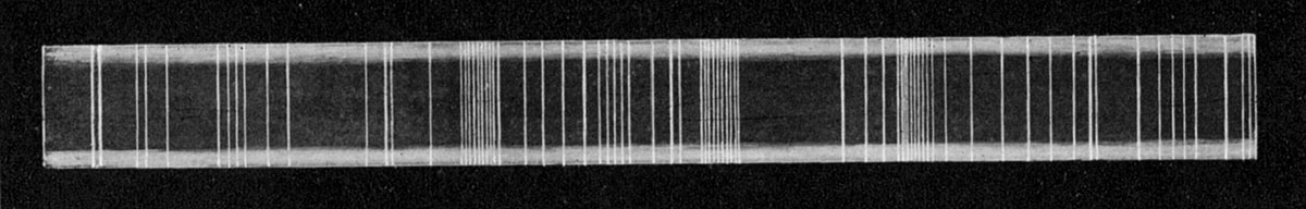 Fig. 47.—Green and blue part of the spectrum of an electric arc light.