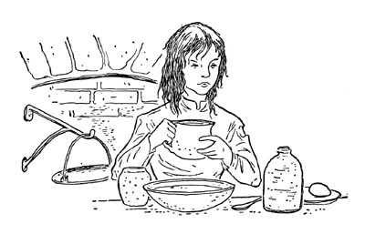Sally keeping house. Sally keeping house.