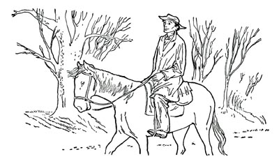 Abe on horseback. Abe on horseback.