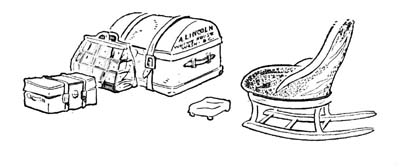 Abe's packed bags. Abe's packed bags.
