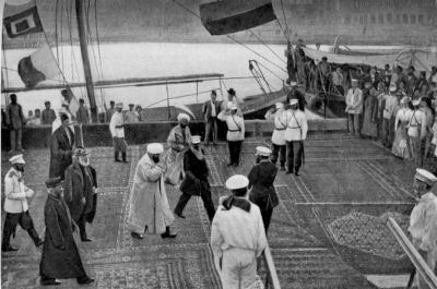 The Amir of Bokhara leaving Baku to return to his Country. The Amir of Bokhara leaving Baku to return to his Country.
