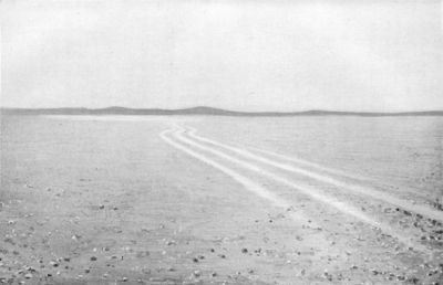 The Trail we left behind in the Salt Desert. The Trail we left behind in the Salt Desert.