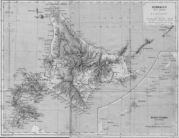Map of Hokkaido island Map of Hokkaido island