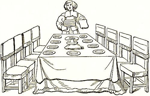 An English table and chairs, 1633