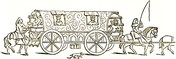 English carriage; fourteenth century English carriage; fourteenth century
