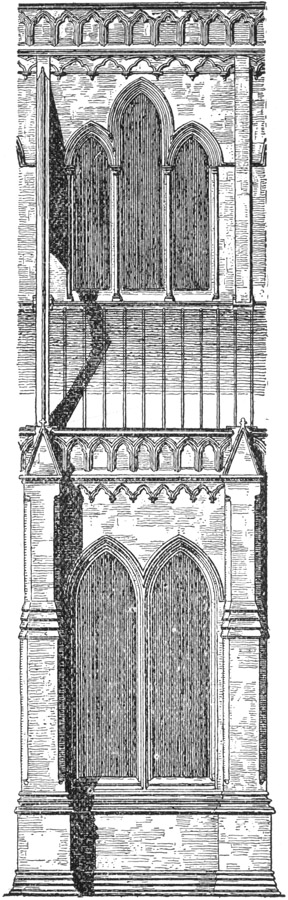 ONE BAY OF THE NAVE (EXTERIOR), NORTH SIDE.