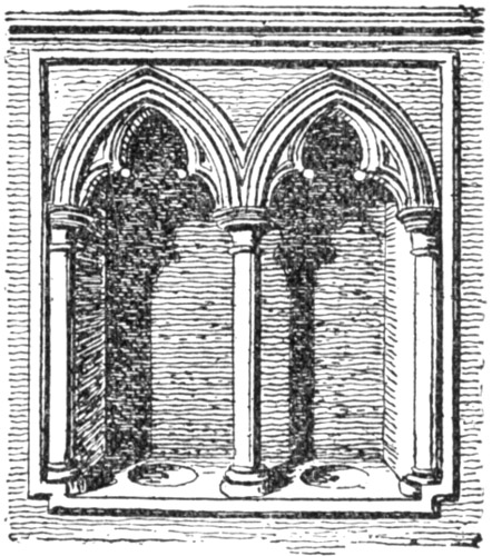 PISCINA IN THE SOUTH CHOIR AISLE.