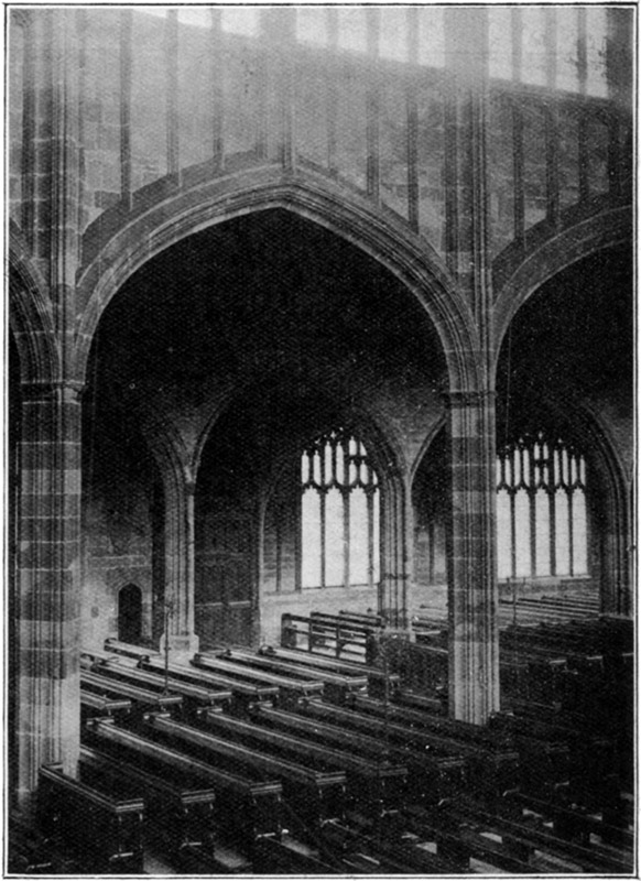 INTERIOR FROM THE SOUTH DOOR.
