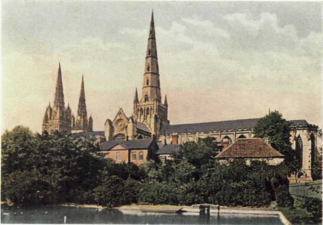THE THREE SPIRES OF LICHFIELD. THE THREE SPIRES OF LICHFIELD.