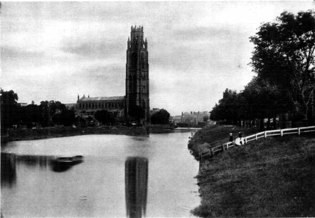 ST. BOTOLPH'S CHURCH FROM THE RIVER, BOSTON. ST. BOTOLPH'S CHURCH FROM THE RIVER, BOSTON.