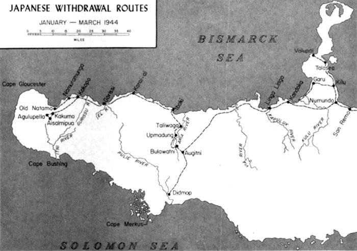 JAPANESE WITHDRAWAL ROUTES JANUARY-MARCH 1944 JAPANESE WITHDRAWAL ROUTES JANUARY-MARCH 1944
