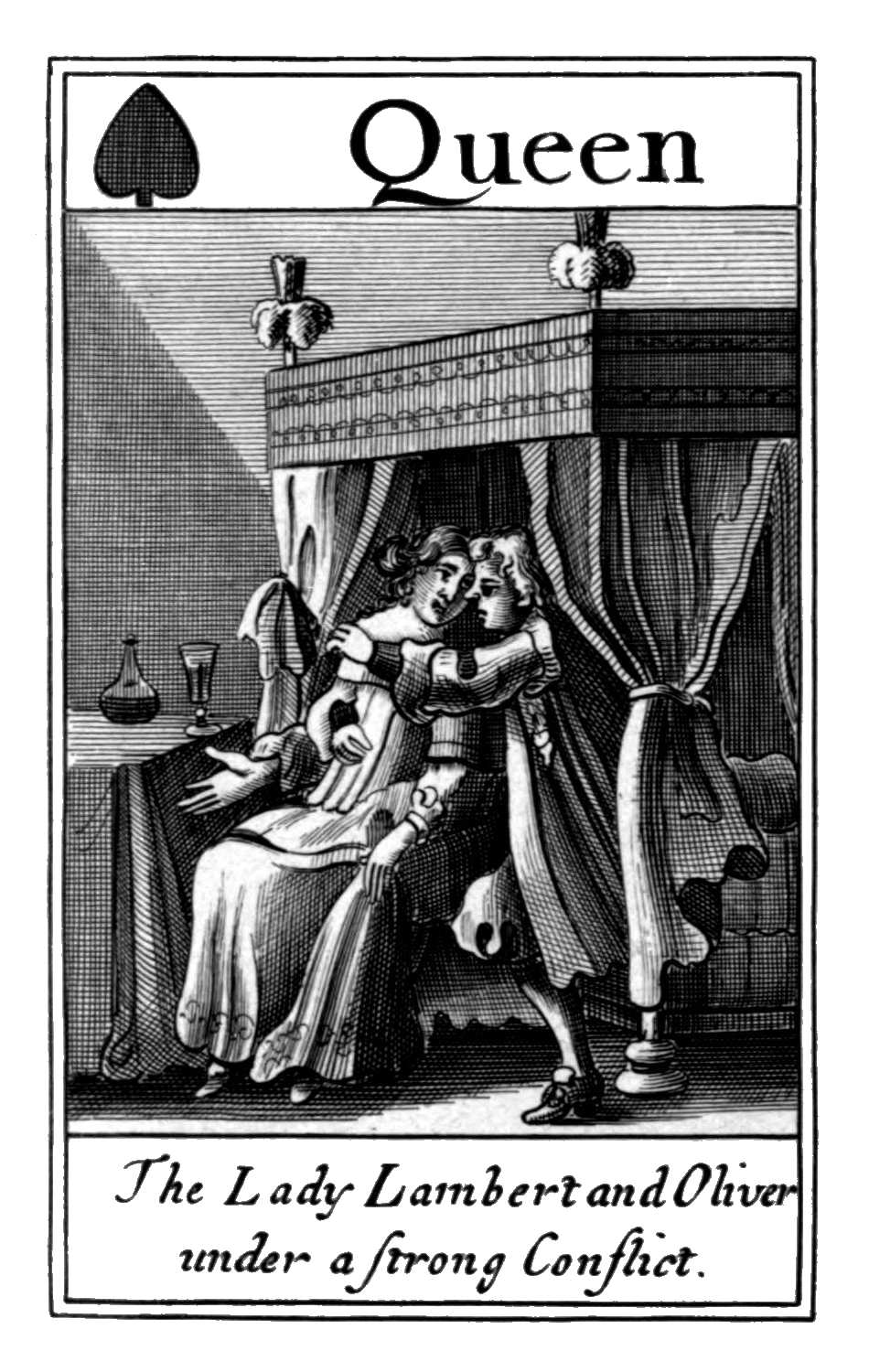 Queen of Spades. The Lady Lambert and       Oliver under a strong Conflict.