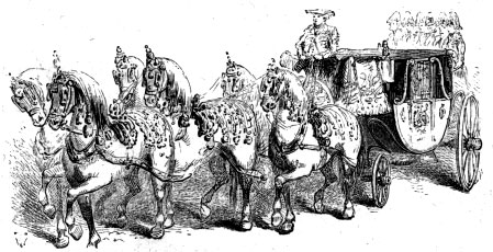 Cinderella's Arrival At The Palace In Her Elegant Gilt Carriage, Which Attracts General Notice As It Drives Up To The Marble Portico;