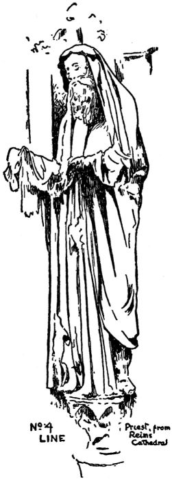 No. 4. LINE. Priest, from Rheims Cathedral.