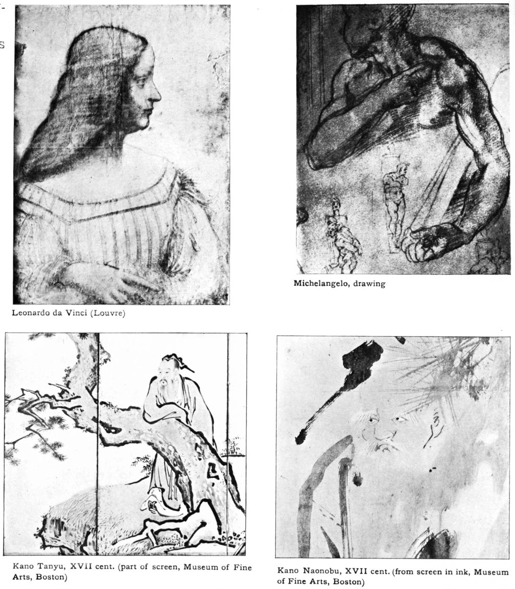 LINE DRAWING II. LINES BY MASTERS. Leonardo da Vinci. Michelangelo. Kano Tanyu. Kano Naonobu.