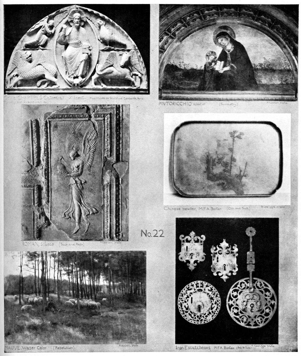 No. 22. Subordination, Symmetry, Subordination and Repetition, Opposiion and Subordination, Repetition, Repetition and Subordination.