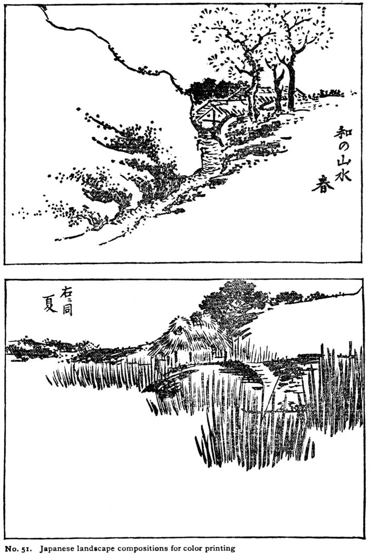 No. 51. Japanese landscape compositions for color printing.