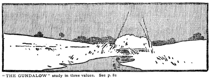 “The Gundalow”, study in three values.