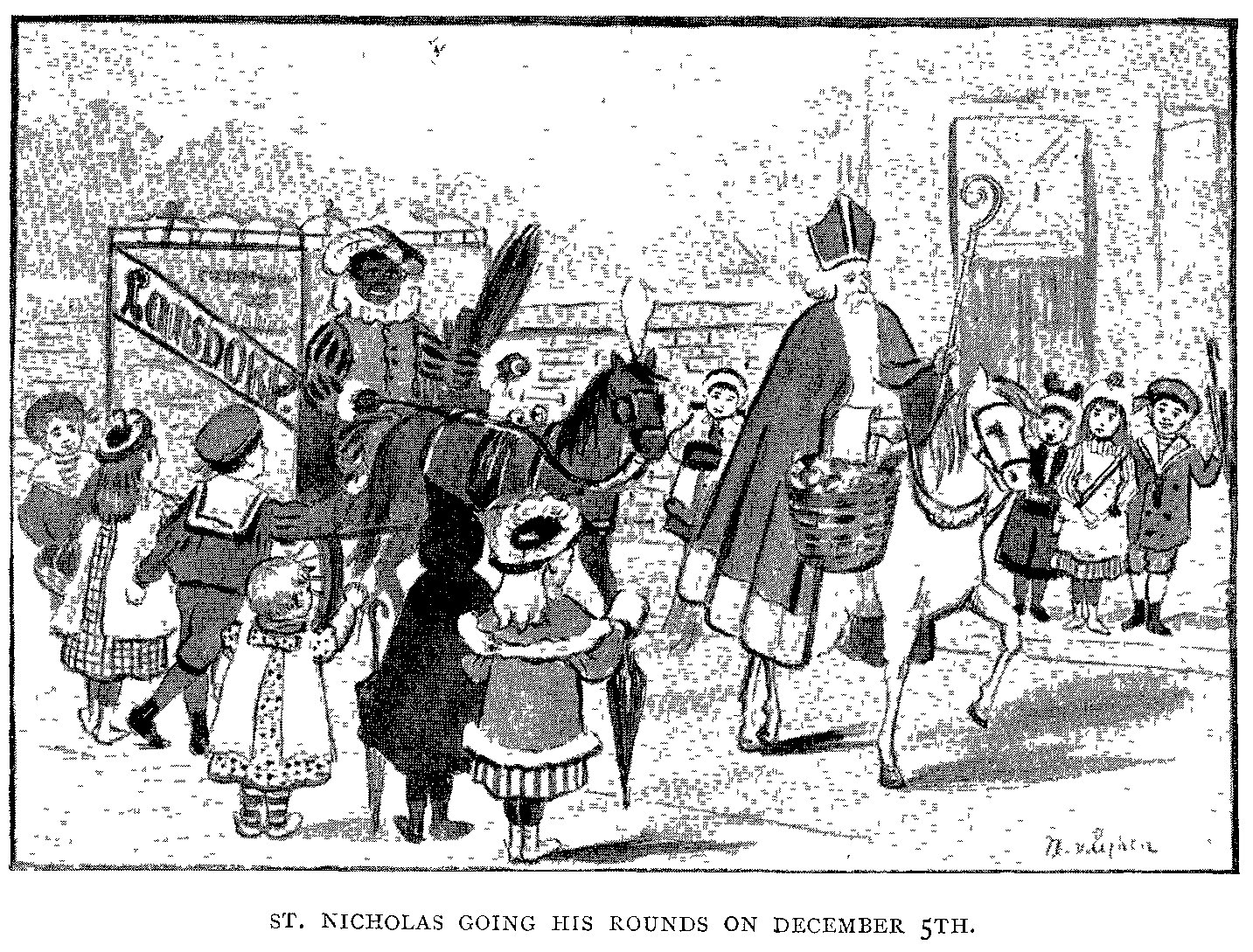 St. Nicholas Going His Rounds on December 5th. St. Nicholas Going His Rounds on December 5th.