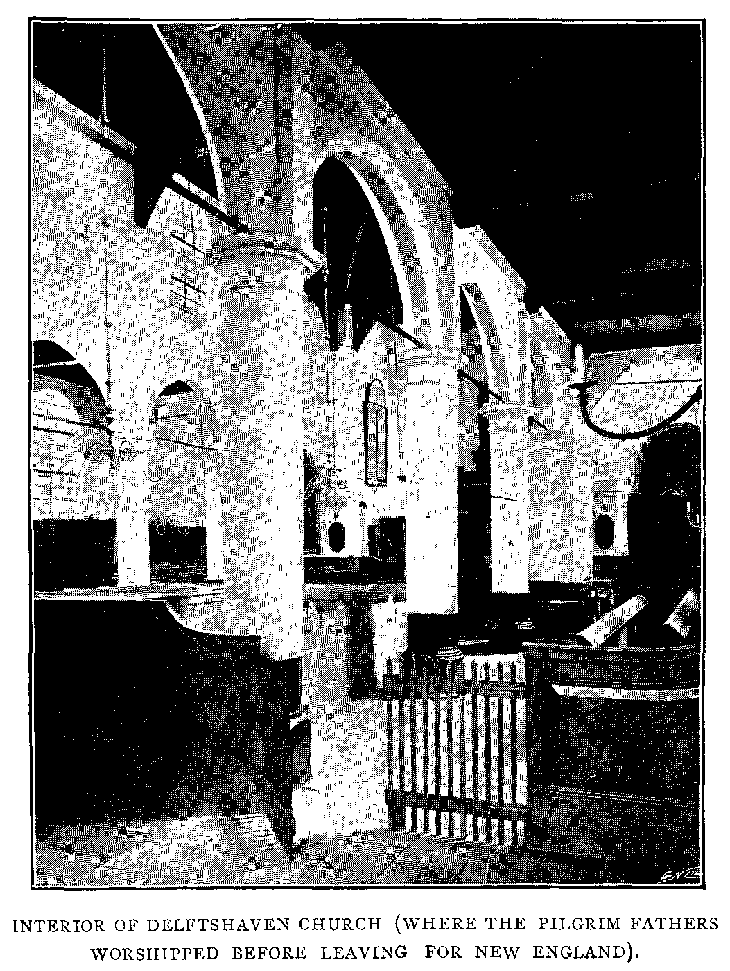 Interior of Delftshaven Church (Where the Pilgrim Fathers Worshipped Before Leaving for New England).