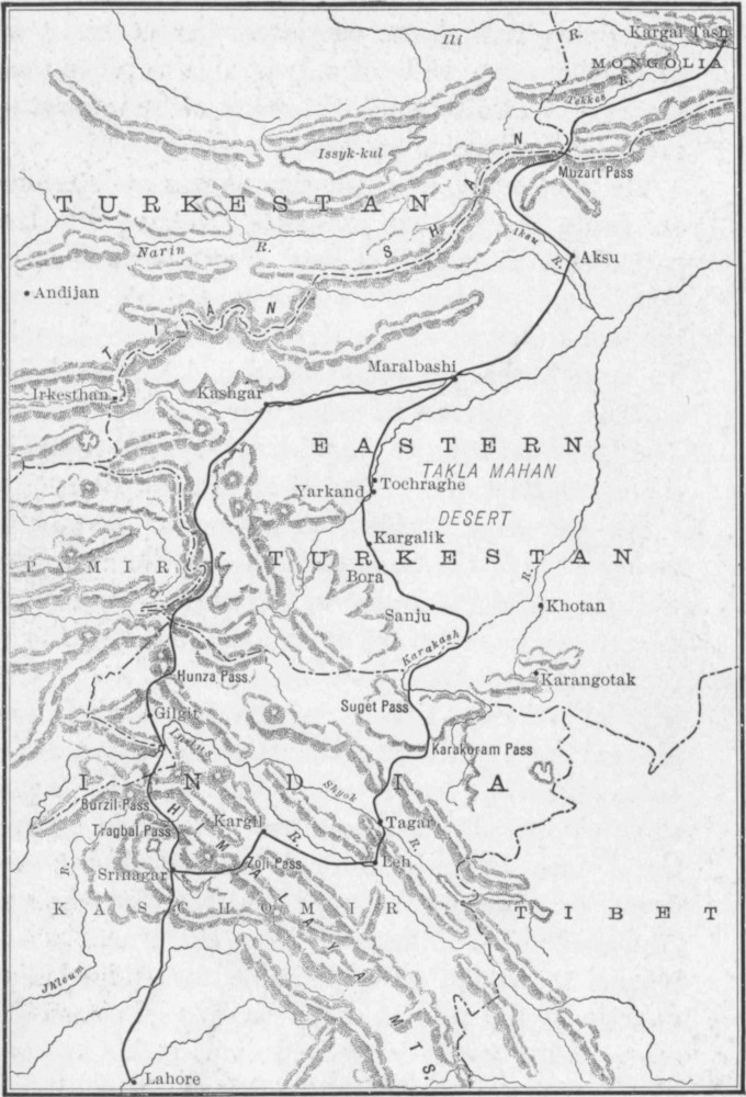 Map of the Himalayas and the surrounding countries