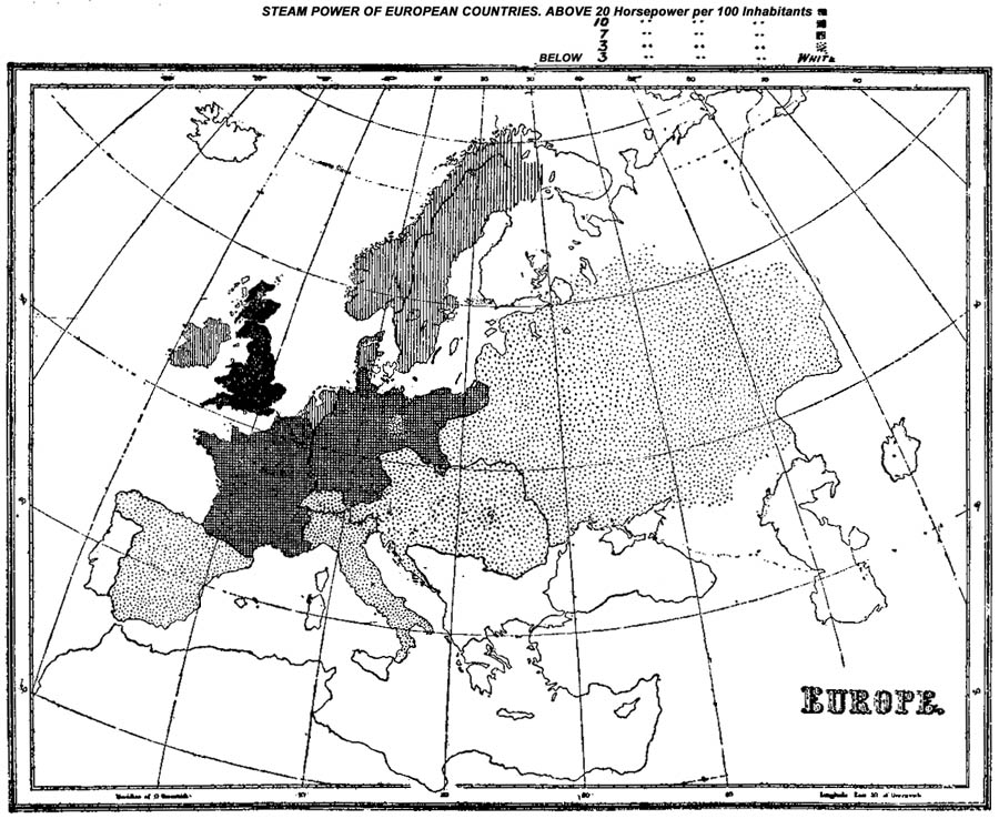 Steam Power of European Countries.