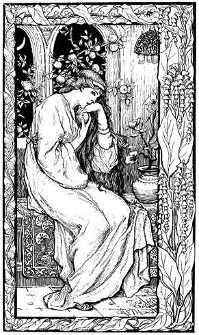 Frontispiece A woman sits holding an apple.