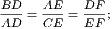 BD-= AE-= DF-; AD CE EF