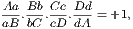 Aa Bb Cc Dd aB.bC-.cD-.dA-= +1,