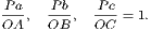P a Pb Pc OA-, OB, OC-= 1.