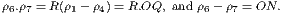ρ6.ρ7 = R(ρ1− ρ4)= R.OQ, and ρ6− ρ7 = ON.