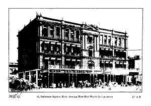 12, Dalhousie Square, East, showing West End Watch Co.'s premises