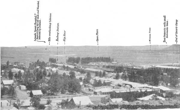 THE BRITISH POSITION AT LADYSMITH, LOOKING SOUTH-EAST THE BRITISH POSITION AT LADYSMITH, LOOKING SOUTH-EAST