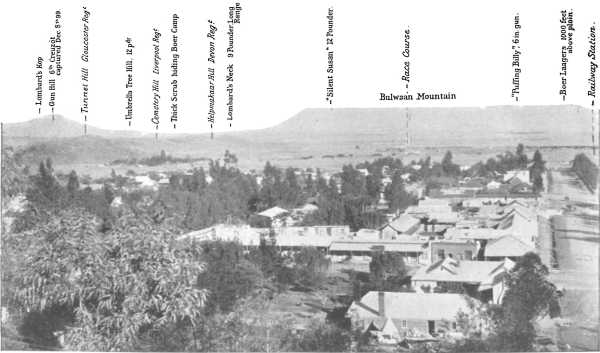THE BRITISH POSITION AT LADYSMITH, LOOKING EASTWARD THE BRITISH POSITION AT LADYSMITH, LOOKING EASTWARD