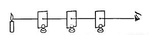 FIG. 59.—The candle cannot be seen unless the three pinholes are in a strait line.