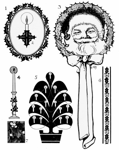 Plate 11 A Set of holiday motifs that will help in planning Christmas Gift Cards or quotations. These are simple enough to be used by beginners.