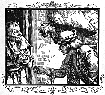 The cobbler Spare receives a royal messenger. The cobbler Spare receives a royal messenger.