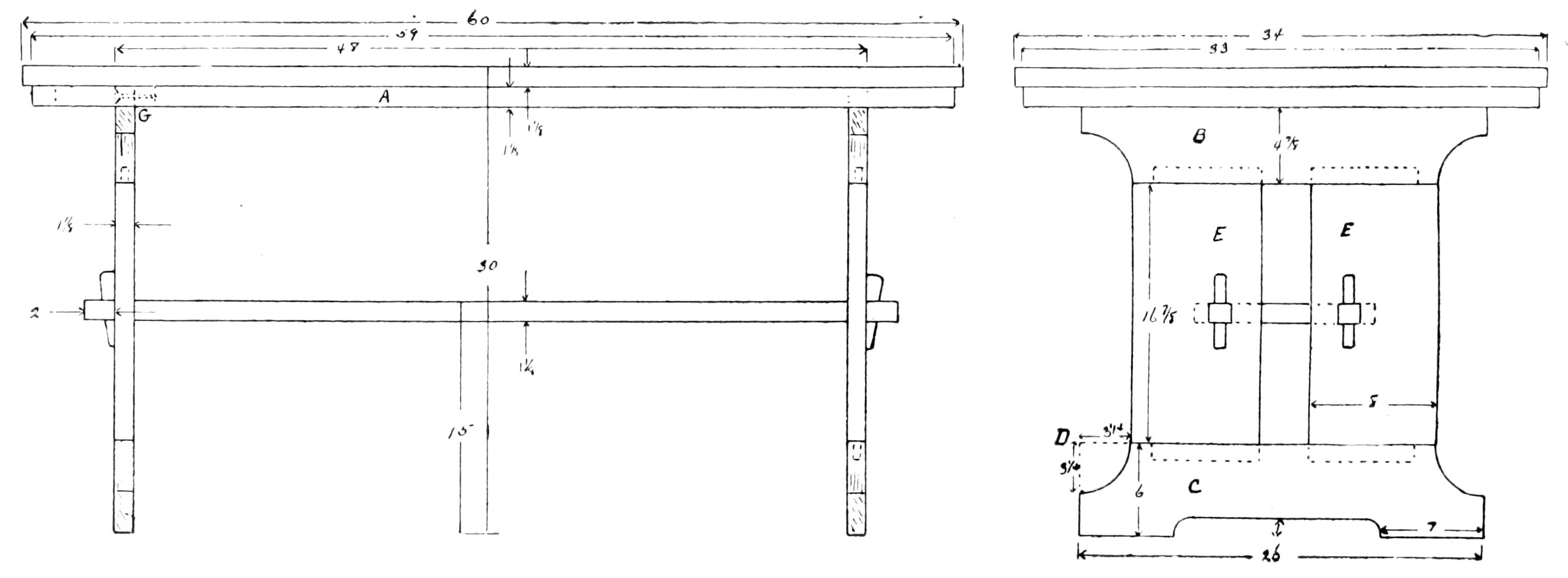 (Table Plan Side View)