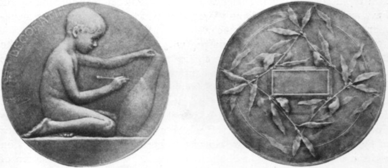 Medal, L'Art Decorative, by Ovide Yencesse, 1869- Medal, L'Art Decorative, by Ovide Yencesse, 1869-